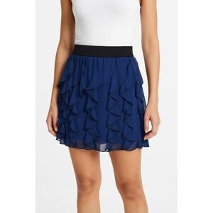 EXPRESS Blue Tiered Ruffle Mini‎ Skirt Womens Medium